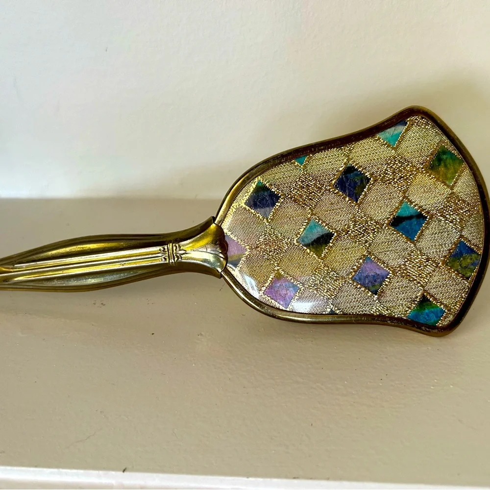 Vintage 1960s vanity‎ brush diamond print